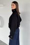 Women's Jacket with Elastic Waist and Sleeve Belt Detail and Double Pockets - 6