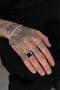 Silver Men's Ring with Black Stones - 3