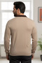 Men's Polo Neck Self-Patterned Knit Sweater - 2
