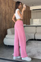 Women's lace-up three-thread raised wide leg palazzo bottom tracksuit - 3