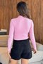 Half Turtleneck Stoned Crop Top Blouse (Fits Size S-M) - 3