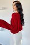 V-Neck Crop Top Loose Knit Blouse - 4