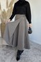 Tie-detailed kiloş scuba hijab skirt - 3
