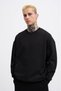 Erkek Basic Diagonal Sweatshirt Siyah