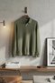 Men's Polo Neck Self-Stripe Patterned Knitwear Sweater - 3