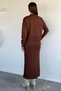 Women's Pearl and Stone Embroidered Knitwear Dress Cardigan Double Set - 4