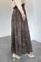 Perry Elastic Waist Pleated Patterned Hijab Skirt - 6