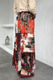 Patterned Chiffon Hijab Skirt with Elastic Waist - 4