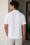 Men's Polo Collar Self-Patterned Front Half Zipper T-Shirt - 3