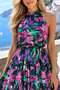 Belted patterned viscose dress - 5
