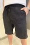Men's Double Pocket Elastic Waist Striped Patterned Shorts - 3