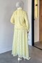 Guipure Detailed Shirt, Elastic Waist Skirt, Hijab, Two-Piece Set - 5
