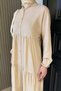 Button Detailed Ruffled Hijab Dress - 3