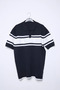Men's Polo Collar Color Striped Knitwear T-Shirt - 4