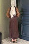 Satin Evening Dress with Laced Sleeves and Stones at the Waist, Lace-Up Hijab Dress - 4