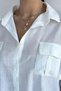 Women's Front Tie Double Pocket Shirt - 6