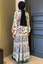 Women's Front Button Detailed Patterned Hijab Dress - 4