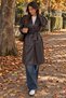 Women's Faux Leather Trench Coat with Waist Belt Detail and Front Buttons - 3