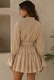 Women's Front Buttoned Ruffle Dress with Belt Accessory - 4