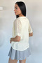 Women's Crop Athlete-Style Patterned Blouse - 4