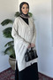 Front Buttoned Patterned Hijab Knitwear Cardigan (Fits M-L-Xl) - 3