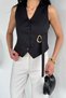 Women's Inner Lined Vest with Belt Accessory - 3