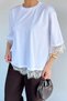 Gülseli Women's Crew Neck Lace Detailed T-Shirt - 3