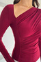 Women's Draped V-Neck Blouse - 4