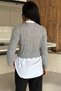 Women's Shirt with Garnished Knit Detail and Knitwear Blouse (Suitable for S-M-L Sizes) - 5