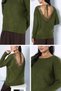 Gülseli Women's Knit Sweater with Lace Detail on the Back - 3