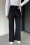 High Waist Slit Detailed Wide Leg Women's Jean Trousers - 4