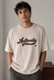 Men's Crew Neck Embossed Printed T-Shirt - 6