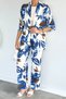 Women's Patterned Kimono Pants Double Set - 5