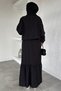 Gülseli Plain Dress Stone Embellished Jacket Hijab Double Set - 5