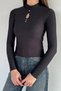 Women's Front Window Detailed Self-Patterned Blouse - 2