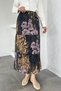 Patterned Chiffon Hijab Skirt with Elastic Waist