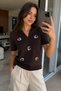 Gülseli Women's Polo Collar Floral Embroidered Knitwear Blouse - 2