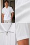 Men's Polo Collar Self-Patterned Front Half Zipper T-Shirt - 4
