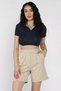Women's Elastic Waist Pleated High Waist Velcro Shorts