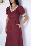 Gülseli Women's Full-Length Dress with Snap Fasteners and Guipure Detail and Pockets - 3