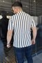Men's Turn-Down Collar Lace-Like Knit Line Patterned Shirt - 3