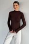 Gülseli Women's High Neck Finger-Looped Lycra Body Blouse - 3