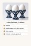 Luna Poached Egg Cups Set of 3 – Navy Blue Egg Cups, Breakfast Presentation - 8