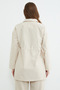 Floral Embroidered Trench Coat with Elastic Waist - 8