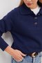 Half Button Polo Neck Knitwear Sweater - 6