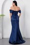 Strapless Neckline Satin Dress with Stones on the Chest Ecr5902 - 6