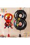 Spiderman 8th Birthday Balloon and Black Number Balloon Birthday Party Set Spiderman Balloon Set