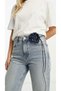 Lace-Up Jeans Fabric Flower Choker Necklace Jeans Rose Necklace - 3