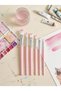 6Pcs Artist Paint Brush Set Watercolor Acrylic Gouache Synthetic Bristle Pink - 7