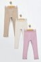 Girls' 3-Piece Ribbed Camisole Leggings Set with Elastic Waist, Casual Comfortable Leggings